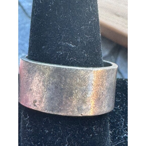 Sterling Silver 925 Mens Wide Band Ring Size 12 Vintage Style - Picture 1 of 9